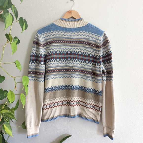 Woolrich | Fair Isle Zipper Front Nordic  Sweater - Picture 7 of 11